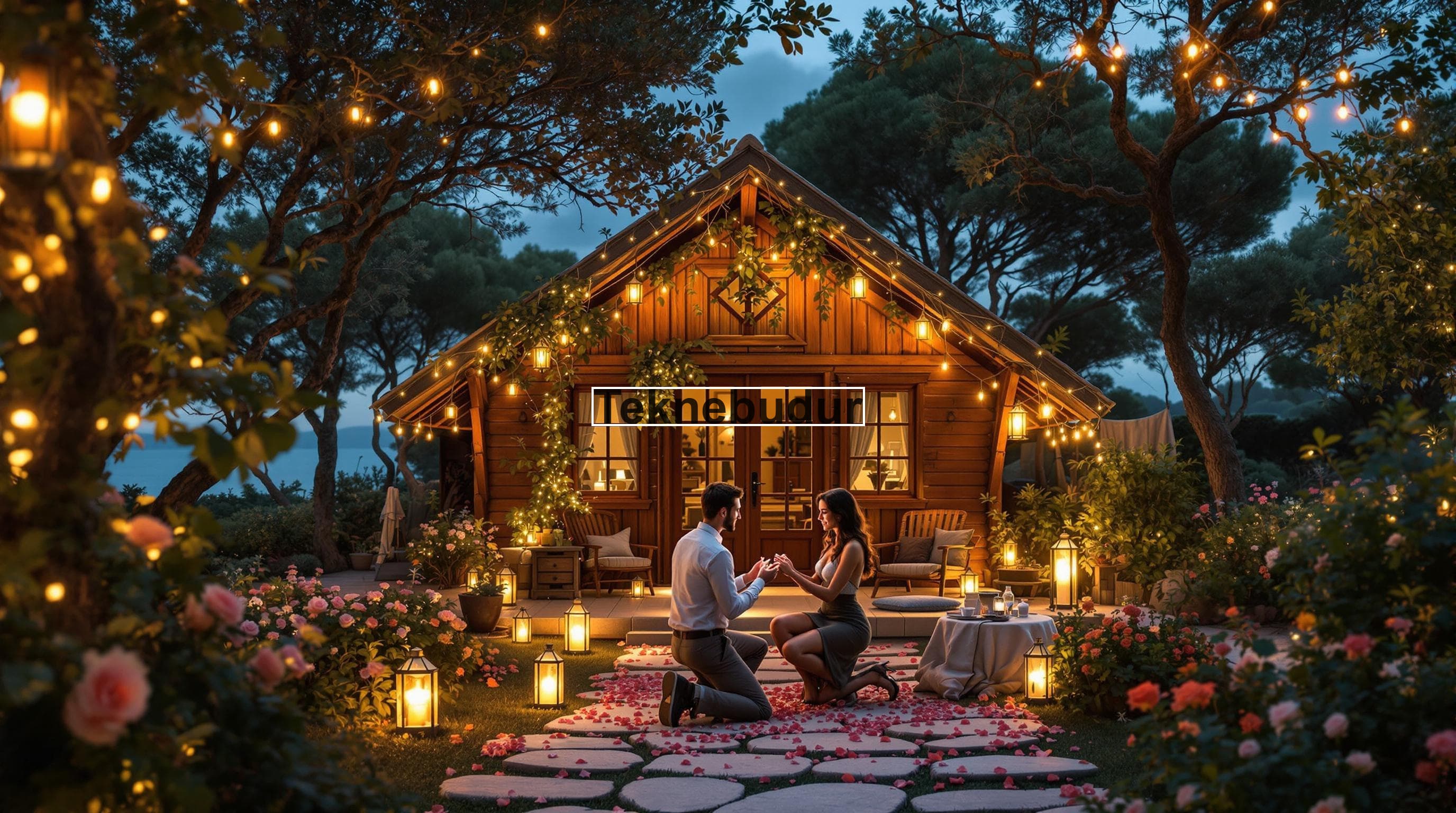 Mersin Bungalov Evde Evlilik Teklifi Organizasyonu